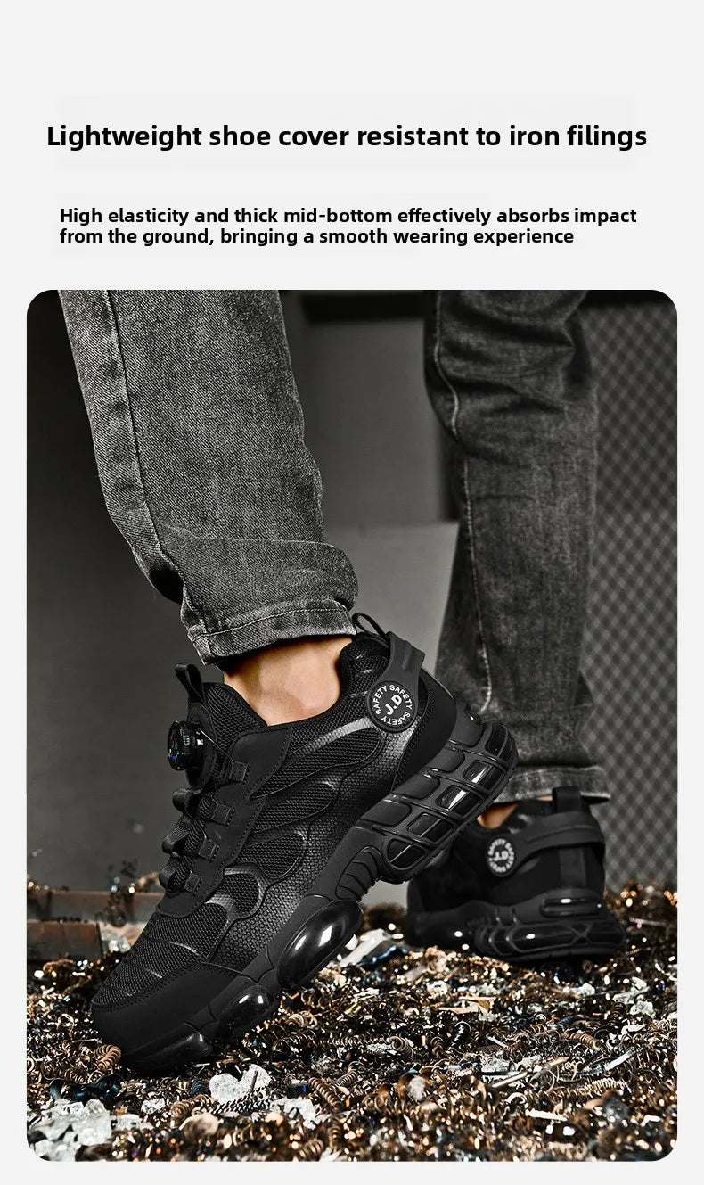 Zapatos de seguridad con puntera de acero LARNMERN para hombre y mujer, anchos, ligeros, cómodos, tipo tenis, de trabajo, coloridos.