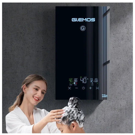 Calentador de agua eléctrico instantáneo inteligente de 9 kW, sin tanque, para cocina, hogar, ducha y baño.