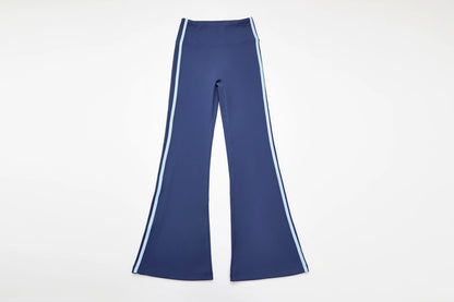 Conjunto de yoga a rayas para mujer, ropa de gimnasio, sujetador deportivo sexy, pantalones acampanados de cintura alta, pantalones de fitness para correr y levantar la cadera, novedad de 2025