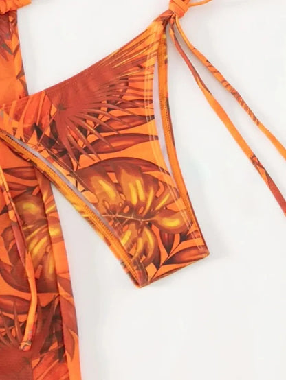 Bikini de tres piezas con tiras triangulares 2025 para mujer, traje de baño tipo kimono, ropa de baño sexy para mujer, traje de baño para playa