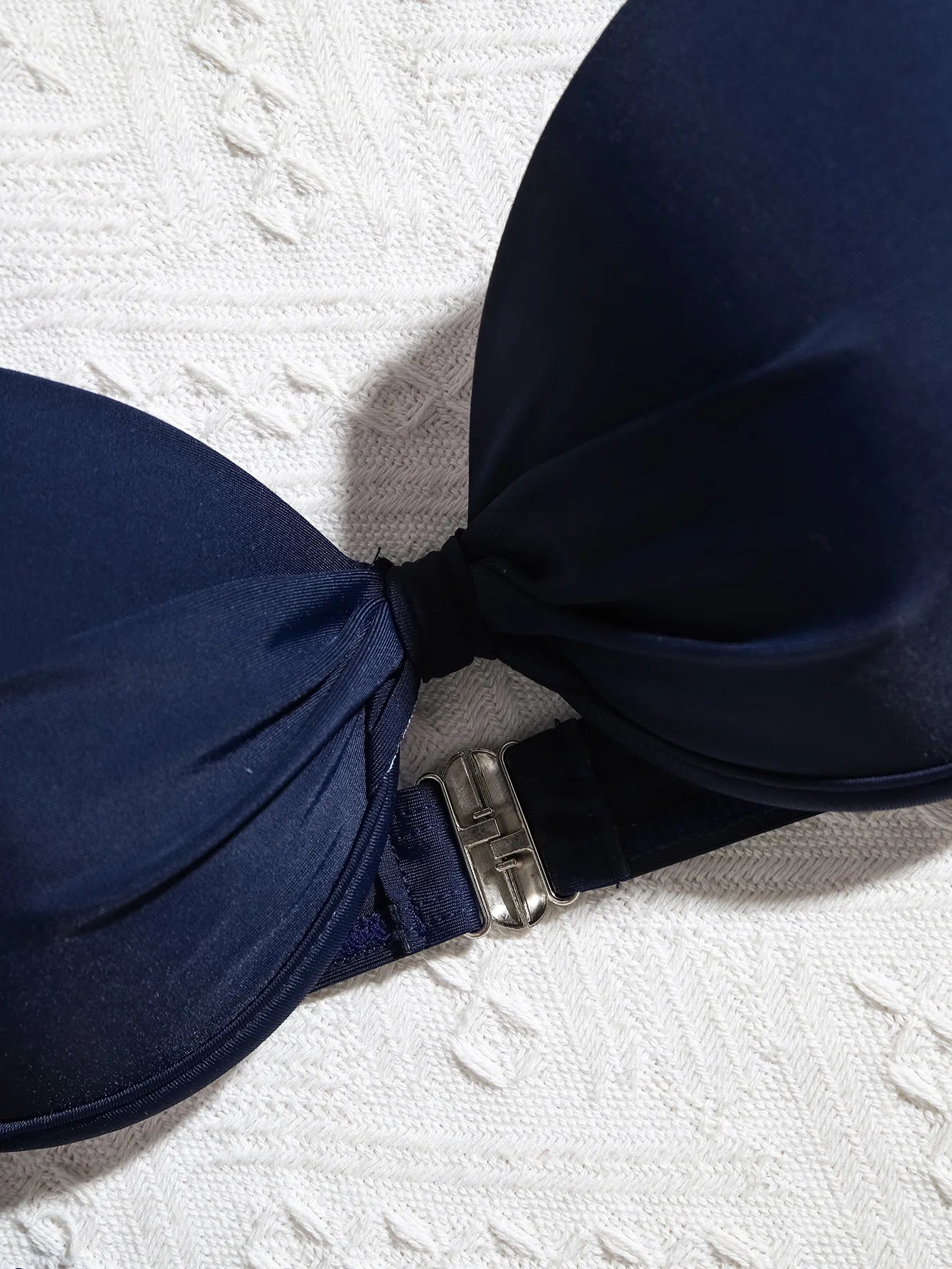 Conjunto de bikini de dos piezas con cuello halter para mujer, bañador sexy liso, push up ajustado, sin espalda, traje de baño de verano para playa, 2025