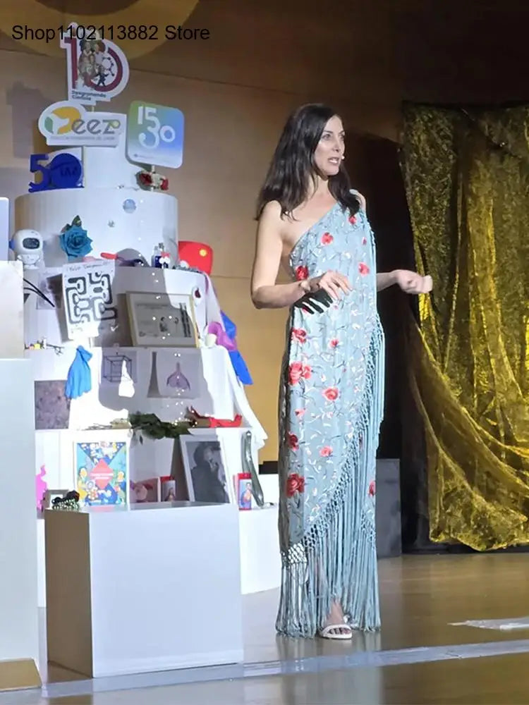 Vestidos elegantes de una pieza para mujer, sin mangas, con cuello tipo bufanda, espalda descubierta, estampado y borlas.