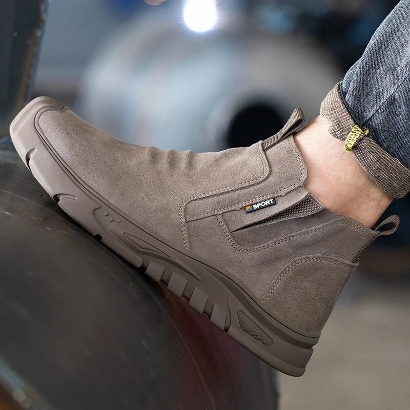 Botas de trabajo con puntera de acero, calzado de trabajo antiperforación para hombre, zapatos de trabajo indestructibles, zapatos de trabajo para exteriores, botas de seguridad para hombre.