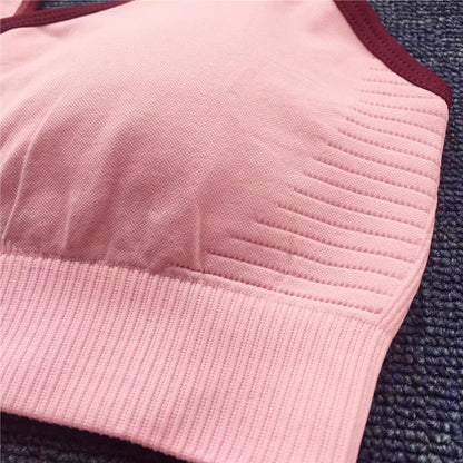 Conjuntos de ropa deportiva de media pieza sin costuras para mujer, conjuntos de gimnasio de manga larga, sujetador deportivo de yoga, leggings push up y mallas deportivas.