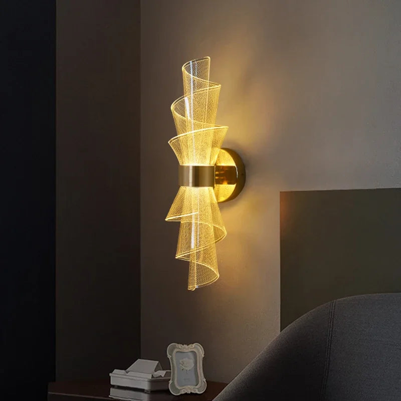 Aplique de pared LED, iluminación interior, decoración para el hogar, sofá, dormitorio, sala de estar, pasillo, mesita de noche, espejo de lujo, lámpara de pared nórdica