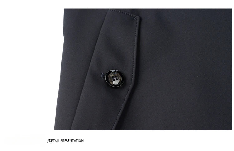 Gabardina de hombre, estilo casual o de negocios, ideal para otoño. Chaqueta larga estilo británico, versátil y con cuello de traje. Nueva prenda urbana.