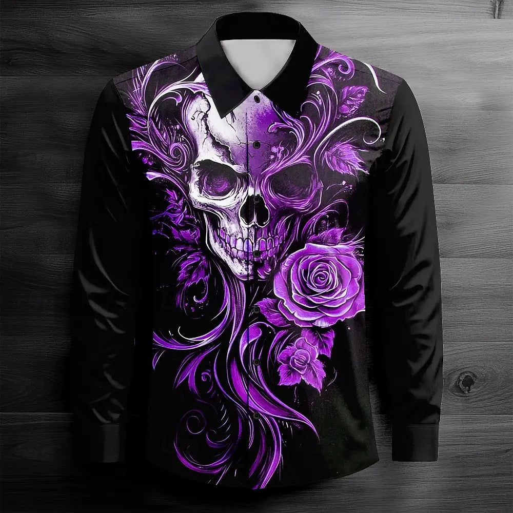 Camisa 3D de manga larga para hombre, estilo casual urbano, suave y cómoda, con un nuevo diseño tridimensional.