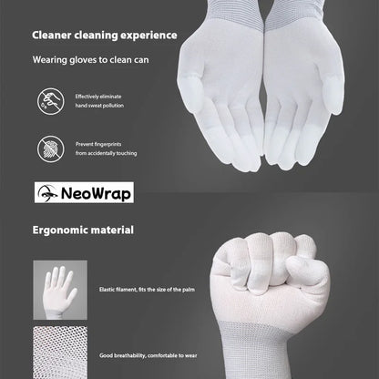 Guantes de vinilo para coche, de nailon recubierto de PU, antiestáticos, con punta de los dedos, antipolvo, para tintado de ventanas, herramientas de instalación de película
