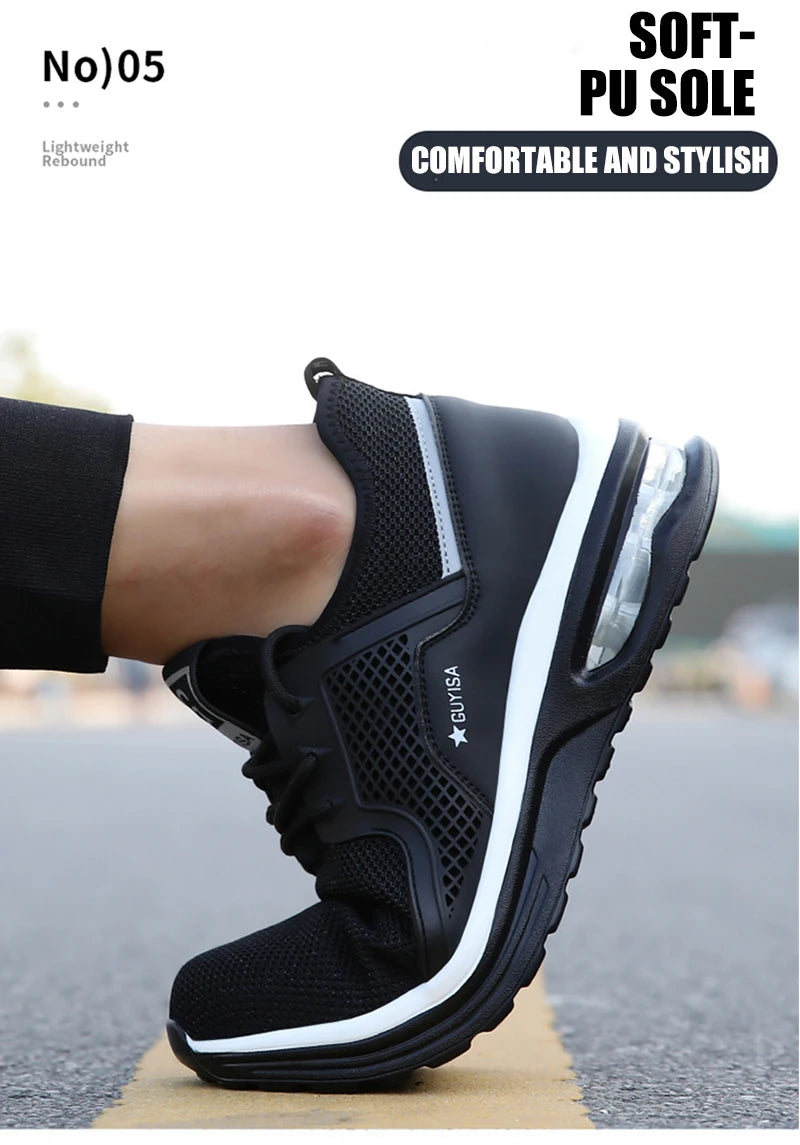 Steel Toe Protective Safety Shoes Men Women Work Sneakers Lightweight Breathable Indestructible Work Shoes Men Safety Boots