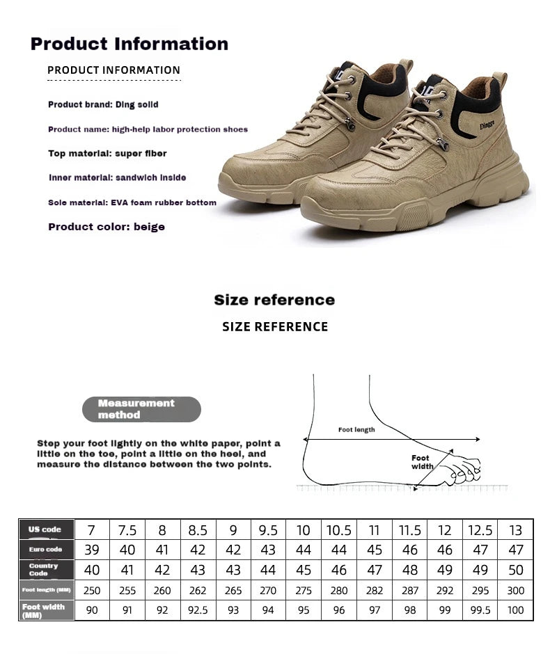 Botas de trabajo indestructibles, zapatos de seguridad para hombre, zapatos con puntera de acero, zapatillas a prueba de pinchazos, zapatos de trabajo antideslizantes para hombre, botas tácticas para hombre.