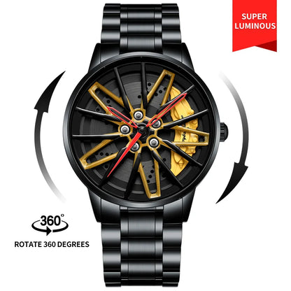 Reloj de cuarzo con esfera giratoria caleidoscopio Sharingan, esfera de anime japonés 3D, reloj de marca superior de lujo, resistente al agua, reloj de moda para hombre.
