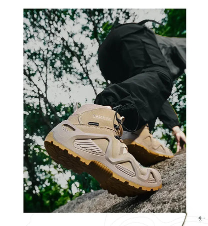 Botas tácticas para hombre con correas para entrenamiento de combate, impermeables, transpirables, ideales para senderismo y uso multifuncional en motocicleta.