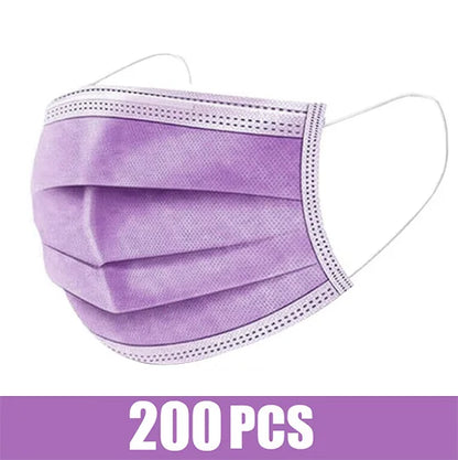Mascarillas quirúrgicas desechables de 10 a 200 unidades, mascarillas faciales médicas de 3 capas con filtro, antipolvo, transpirables, con elásticos para las orejas, mascarillas bucales para adultos.