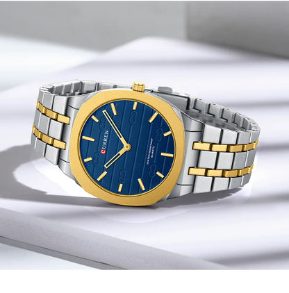 Reloj de cuarzo fino de la marca de moda CURREN, relojes de pulsera sencillos y personalizados con esfera de 38 mm resistente al agua