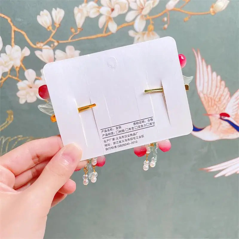Accesorios para niños Tocados Hanfu Accesorios para el cabello de estilo chino Pinzas para el cabello para niñas Accesorios Par de pinzas