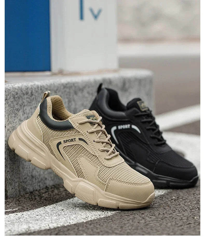 Zapatos de trabajo de seguridad transpirables para hombre – Zapatillas de verano a prueba de pinchazos con puntera de composite y protección aislante