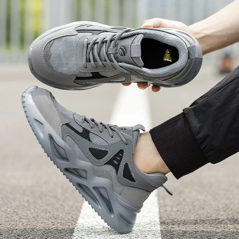 Zapatos de seguridad ligeros para hombre y mujer, zapatos de trabajo con puntera de acero, botas de trabajo, zapatillas deportivas transpirables para hombre y mujer, botas tácticas