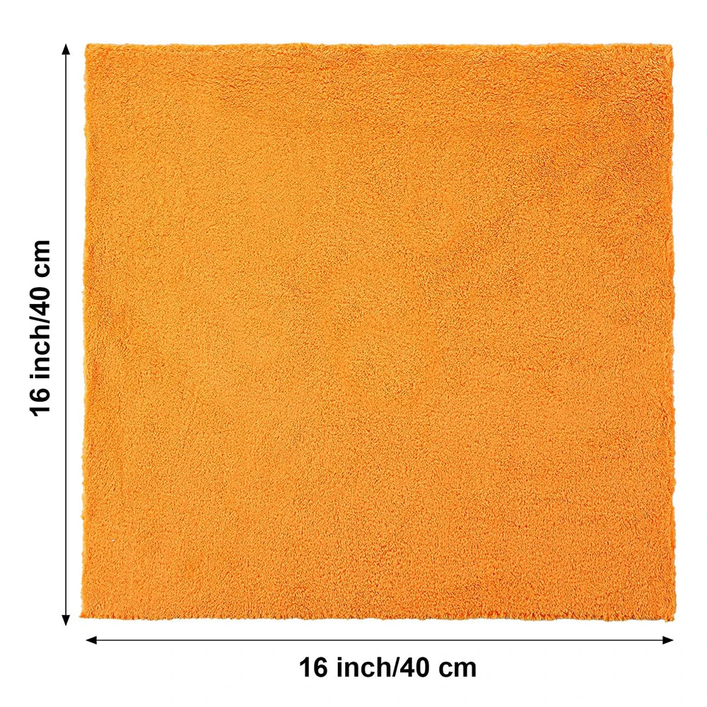 5 toallas de microfibra sin bordes para limpieza en seco y pulido de automóviles, paño de microfibra absorbente de felpa de 500 g/m².
