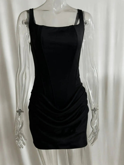 Sexy backless slip folds white summer dress women elegant birthday party dresses woman bodycon evening short dresses vestidos