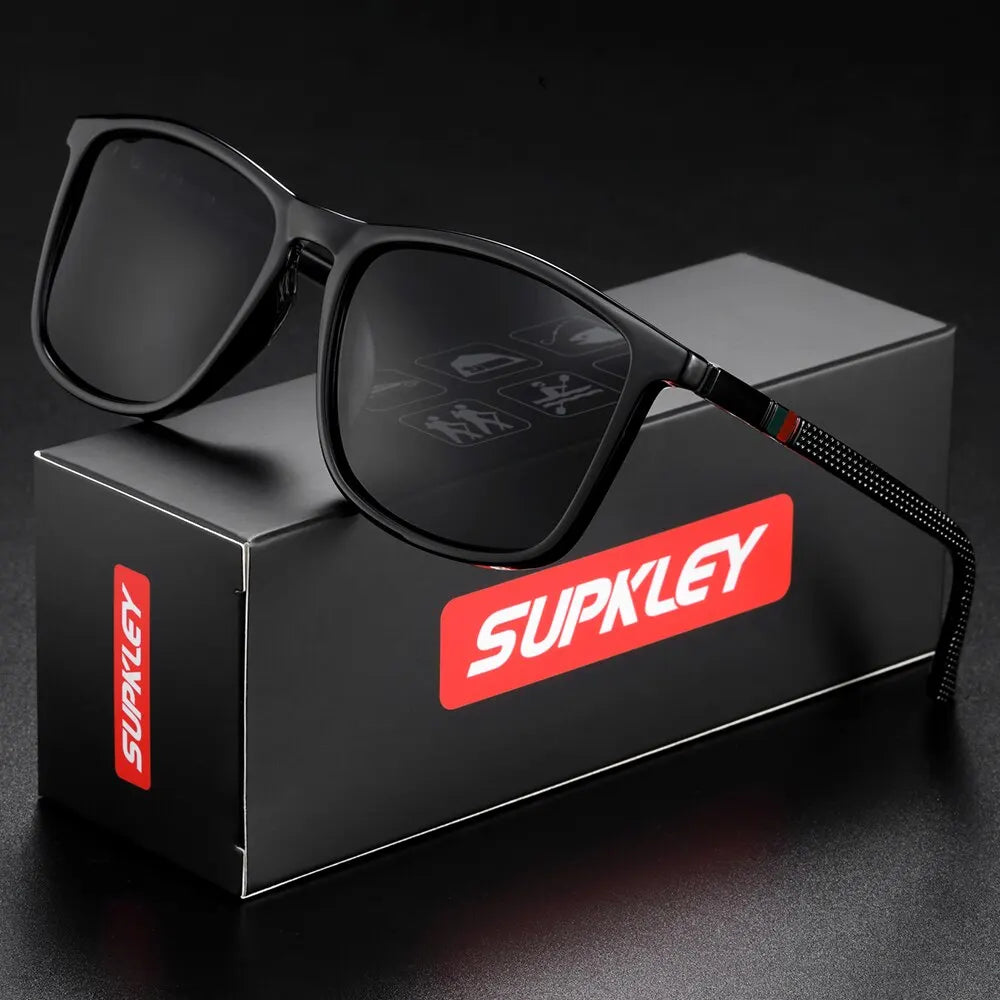 Gafas de sol deportivas SUPKLEY para hombre, polarizadas, cómodas, cuadradas, ligeras, accesorio original