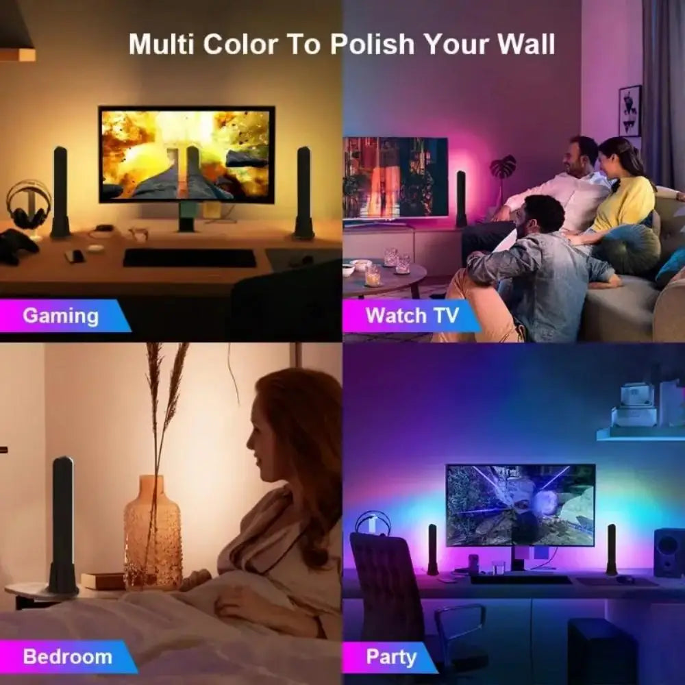 Barra de luz LED USB con cambio de color RGB, control remoto para TV, sinfonía, atmósfera, tiras de luz, música, ritmo, lámpara de captación ambiental, decoración