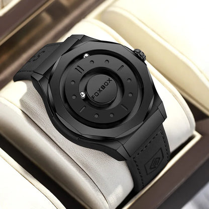 FOXBOX Reloj de negocios de lujo para hombre, resistente al agua hasta 30 m, diseño personalizado, correa de acero inoxidable, reloj de cuarzo para hombre, regalo de moda