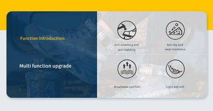 Zapatos de seguridad con puntera de acero para hombre y mujer, botas de trabajo ligeras, transpirables y cómodas, zapatillas de seguridad para la construcción industrial, botas para hombre.