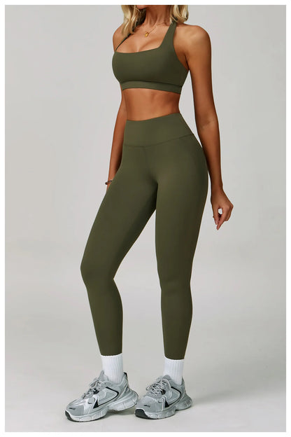 2 Piece Set Women's Tracksuit Fitness Clothes Yoga Sets Sportswear Workout Bra High Waist Leggings Set Gym Clothing Sports Suits