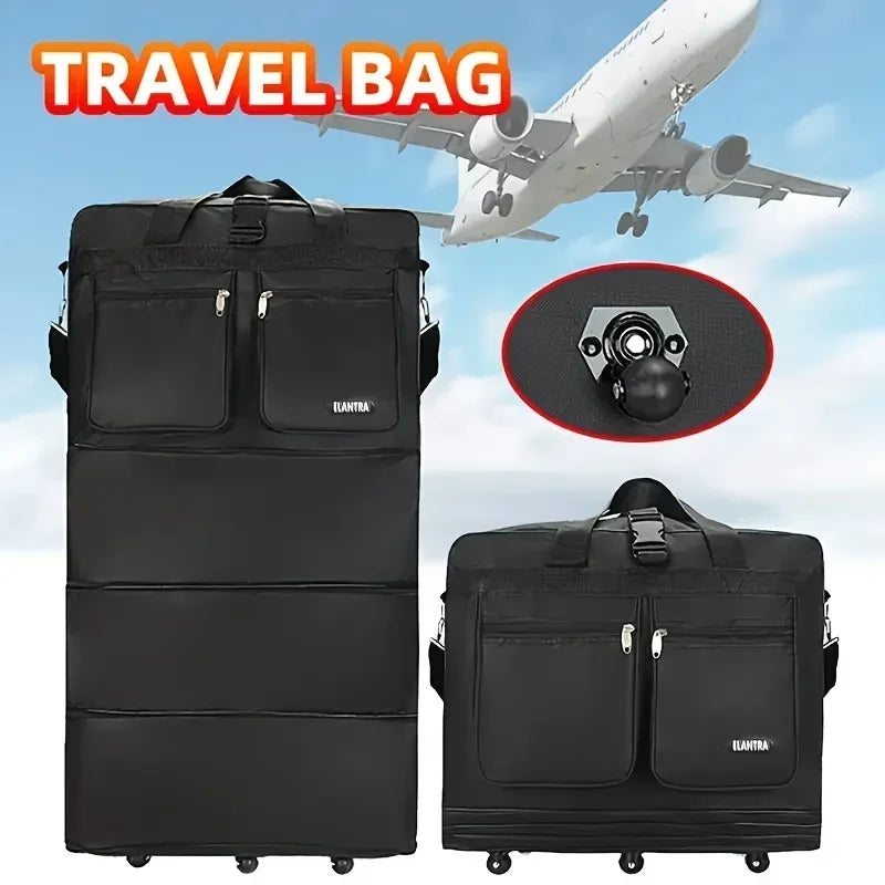 Maleta de viaje con 3 capas expandibles y gran capacidad con ruedas | Portátil para estudiar en el extranjero | Equipaje práctico y plegable
