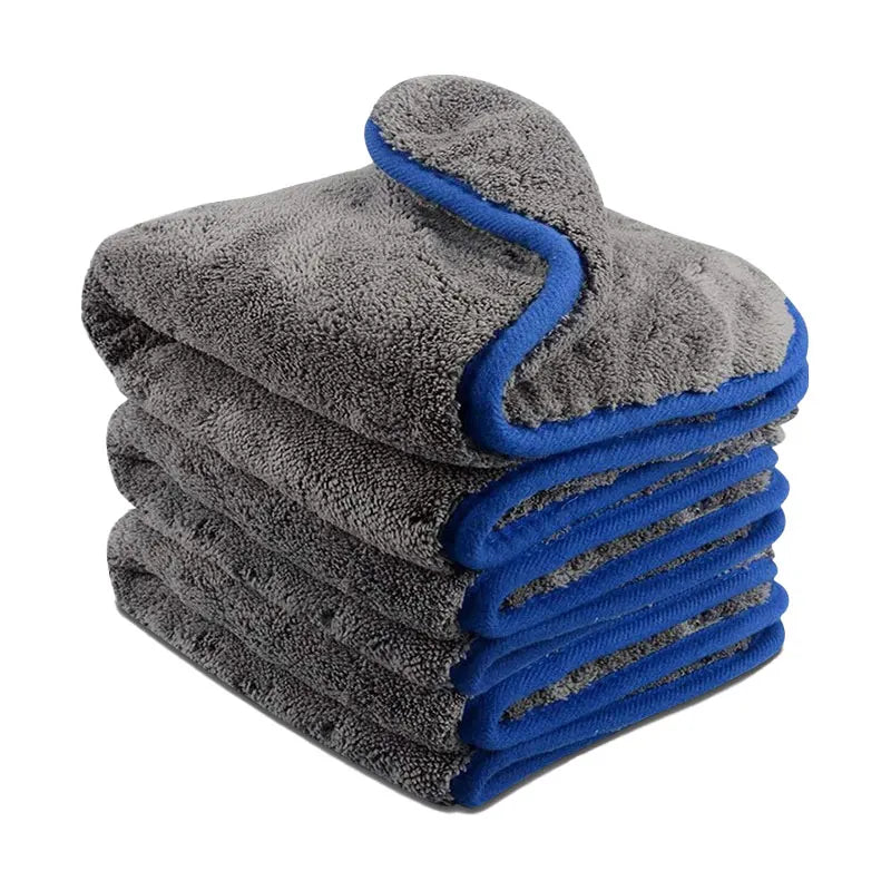 Toalla de microfibra para lavado de coches SEAMETAL de 1200 g/m², 40 x 40 cm, forro polar coral grueso y absorbente, paño de secado y lavado.