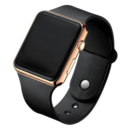 Reloj digital sencillo para hombre y mujer, reloj electrónico deportivo de moda con LED, pulsera de silicona negra, reloj informal para hombre, reloj para hombre