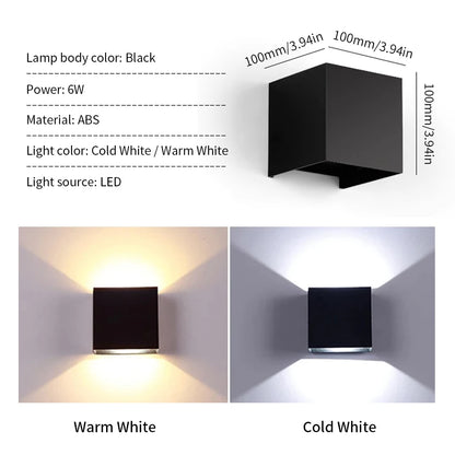 Aplique de pared LED para exterior, iluminación interior, lámparas de pared, electrodomésticos, iluminación de pared para decoración de habitaciones, paneles de pared, porche, balcón y jardín.