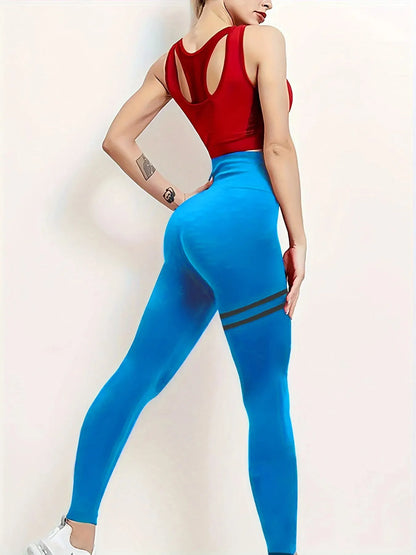 Pantalones deportivos de yoga europeos y americanos de gran venta (2024), con barras paralelas, corte ajustado, realzadores de caderas, cintura alta.