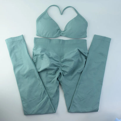 Conjunto de 2 sujetadores de tirantes finos para gimnasio, sin costuras, de alta sujeción, para mujer, deportivos, para entrenamiento, yoga, sin logotipo