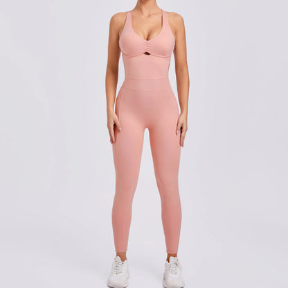 Women Gym Jumpsuit Female Yoga Set Workout One-piece Suit Women Sports Push Up Yoga Clothes Backless Activewear Fitness Set