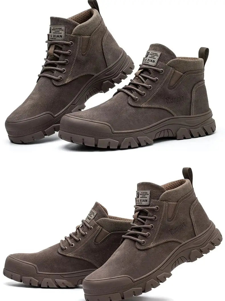 Zapatos de seguridad para hombre, antiperforación, indestructibles, zapatos de trabajo de moda, zapatos de trabajo para exteriores, botas con puntera de acero.