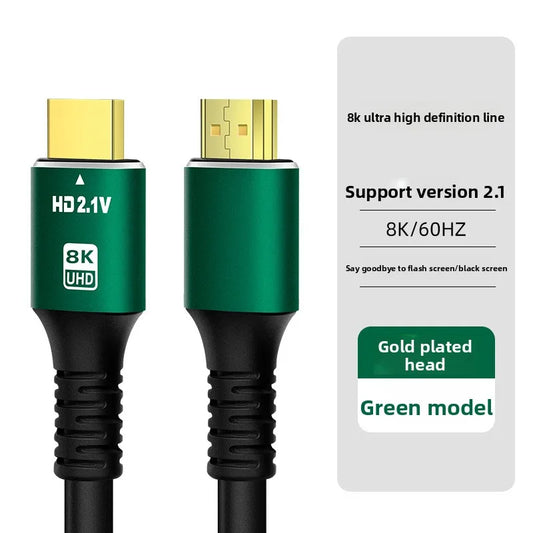 Cable de vídeo 2.1 compatible con HDMI 8K de alta velocidad (48 Gbps), 4K a 120 Hz y 8K a 60 Hz. Adaptador de 48 Gbps para RTX 3080 eARC HDR, PC, portátil y TV Box.