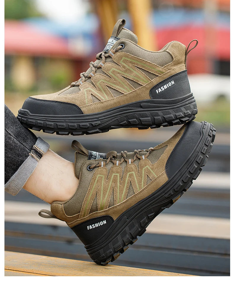 Calzado de seguridad para hombre, zapatos de trabajo con puntera de plástico antiaplastamiento y antiperforación, aislantes, para exteriores, informales, botas de protección laboral, calzado seguro.