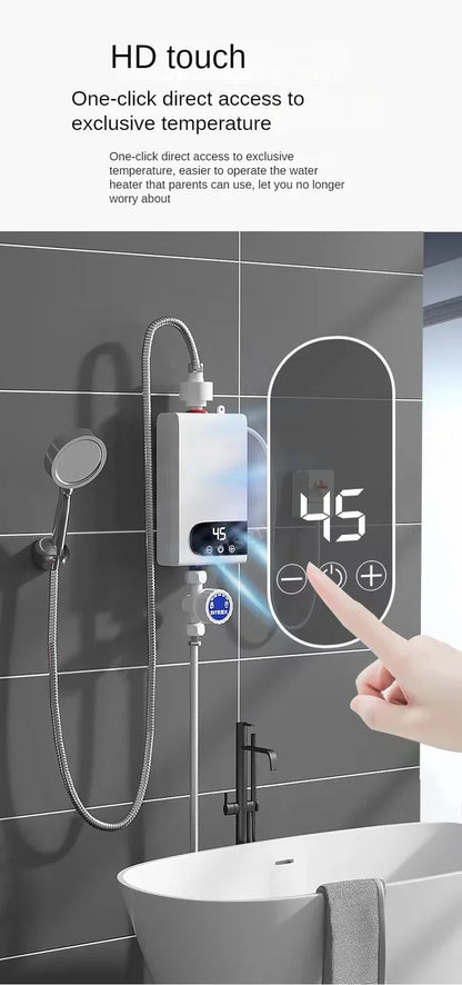 Calentador de agua eléctrico instantáneo con función de memoria, conversión de frecuencia y temperatura constante. 220 V, 4500 W.