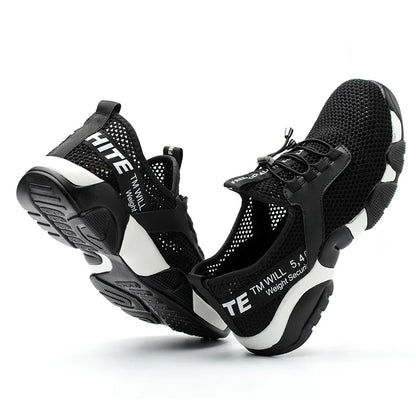 Zapatillas de trabajo para hombre, calzado de seguridad, zapatos de trabajo con puntera de acero para la construcción, botas de seguridad para hombre, zapatos de trabajo antiperforación de Kevlar para verano.