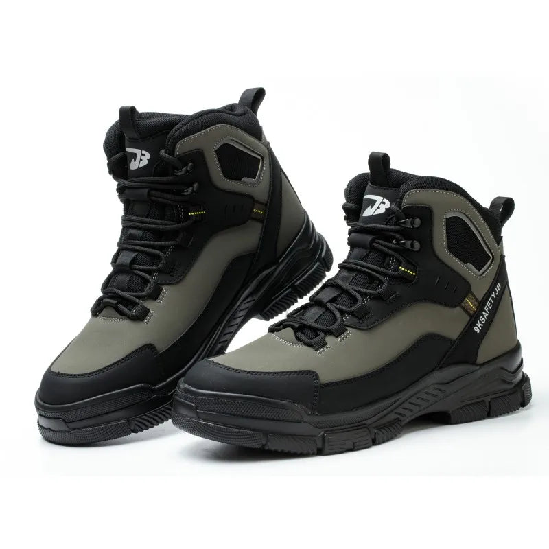 Zapatos de seguridad de alta calidad para hombre, zapatos de trabajo con puntera de acero, botas de seguridad para hombre y mujer, botas de trabajo anti-aplastamiento, botas de trabajo indestructibles.