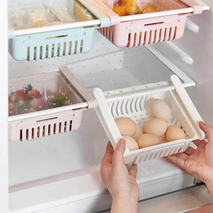 Cesta de almacenamiento multifuncional para refrigerador, rejilla retráctil para almacenamiento de refrigerador, escurridor de cocina