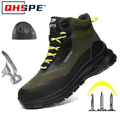 Zapatos de seguridad antisalpicaduras para hombre, botas de trabajo resistentes al desgaste, zapatos con punta de acero, zapatos protectores a prueba de pinchazos, zapatillas de seguridad