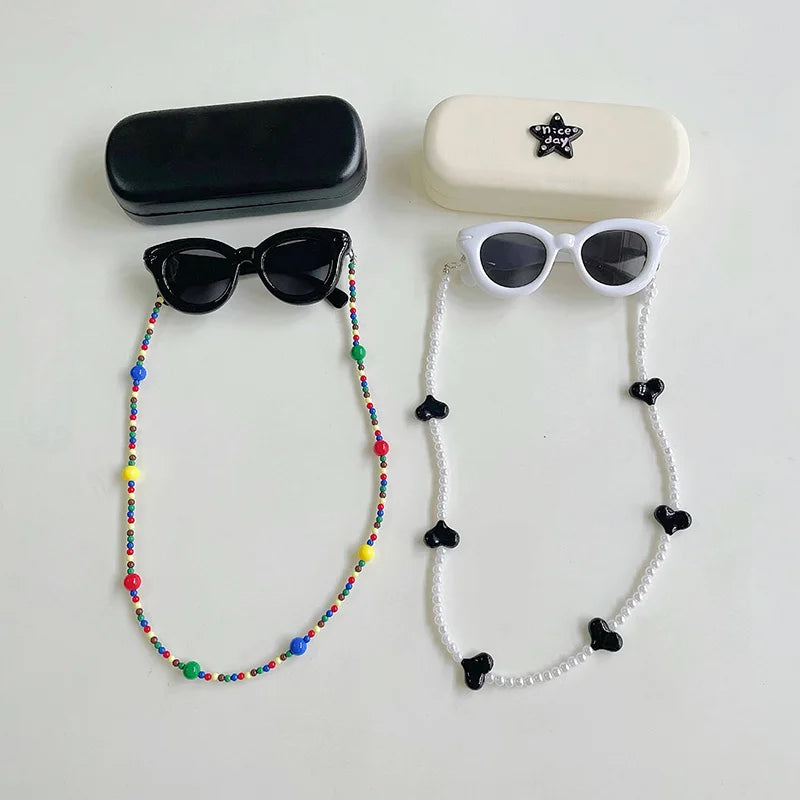Caja de almacenamiento con collar y gafas de sol para niños, conjunto de gafas de sol para niñas, accesorios de viaje para playa, regalo para niños de 2 a 8 años
