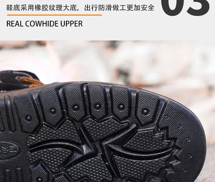 Snow Boots Men's Winter Fur Integrated Men's Shoes Fleece Thickened Warm Labor Insurance Shoes