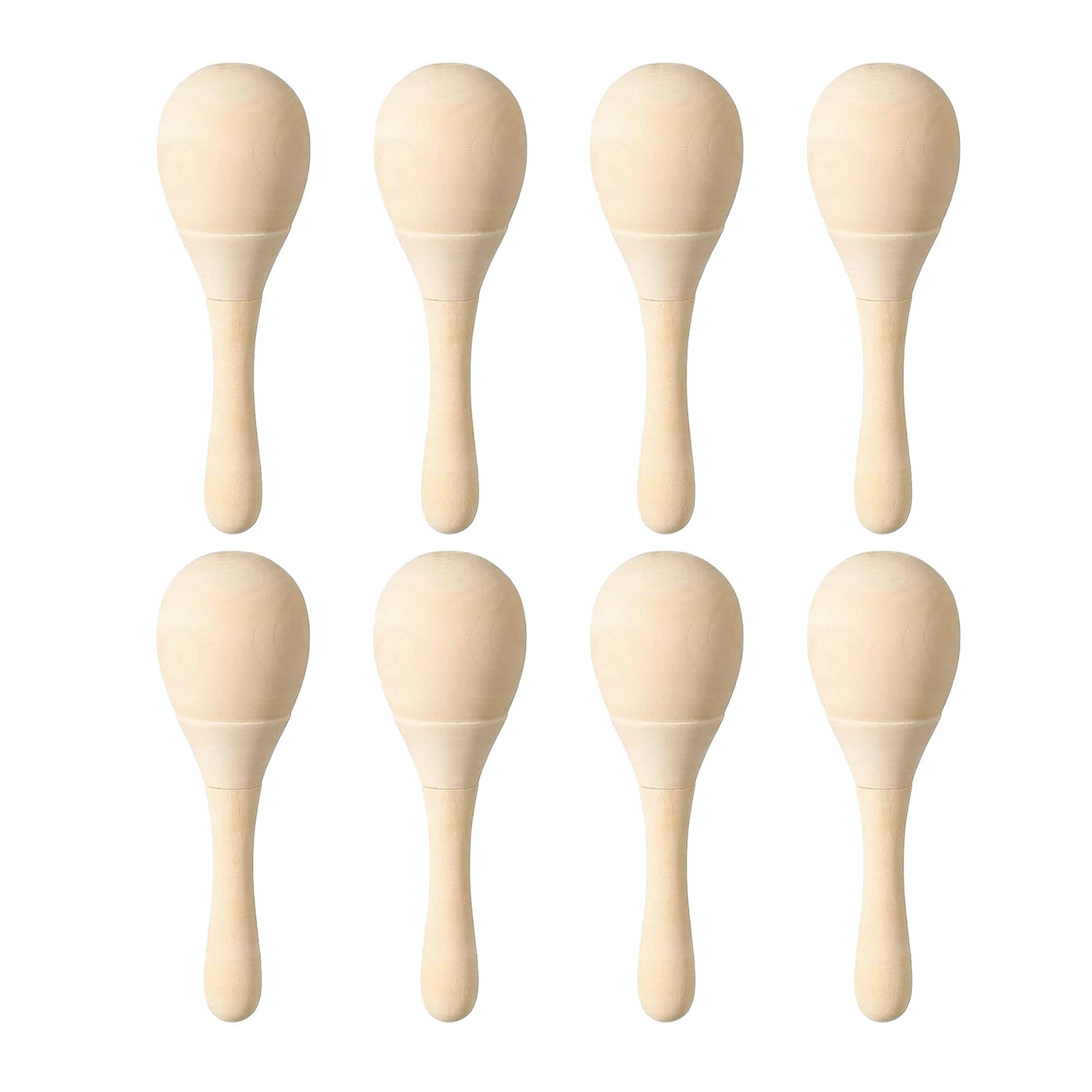 8 maracas de madera para niños y adultos, hechas a mano, con sonido claro. Mini maracas pintadas a mano, juguetes artesanales, decoración.