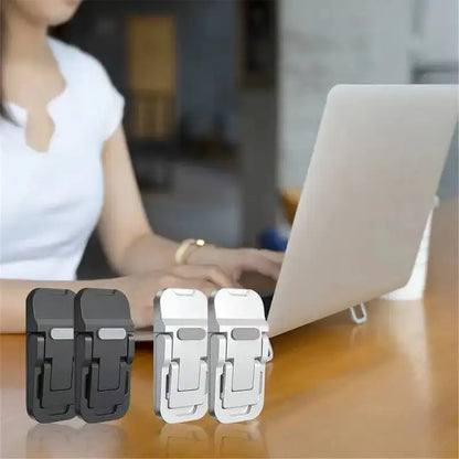 Mini soporte portátil de aleación de zinc para portátil, 2 unidades por juego, ángulos ajustables, plegable, invisible, para refrigeración de MacBook y Notebook.