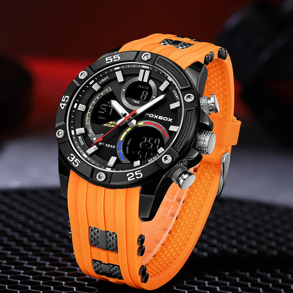 Relojes militares de moda para hombre LIGE, reloj cronógrafo deportivo original de lujo para hombre, reloj de cuarzo resistente al agua, reloj de pulsera digital