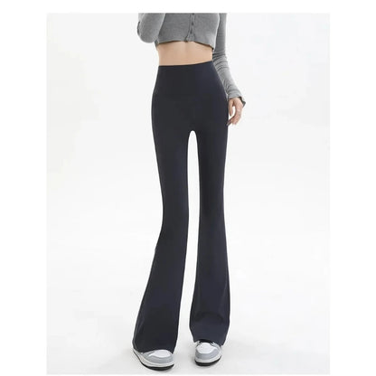 Pantalones de mujer, leggings acampanados, cintura alta, pernera ancha, pantalones de yoga, mallas deportivas sin costuras, para entrenamiento, gimnasio, ropa deportiva informal, adelgazantes.