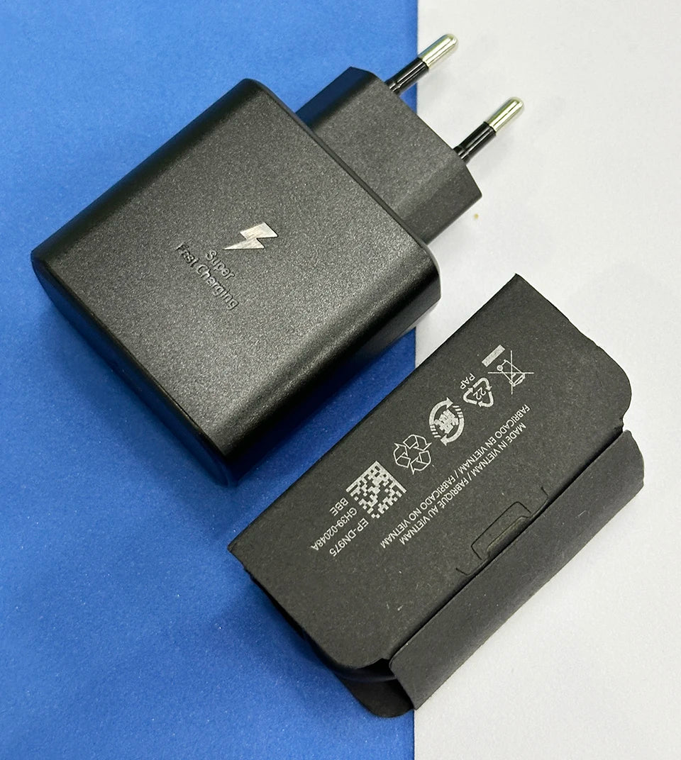 Cargador adaptador de corriente Samsung Ep-TA845 de 45 W, supercargador USB tipo C, carga rápida para Galaxy S25 Ultra, S24+, S23, A36, A56, M56, Tab S10+